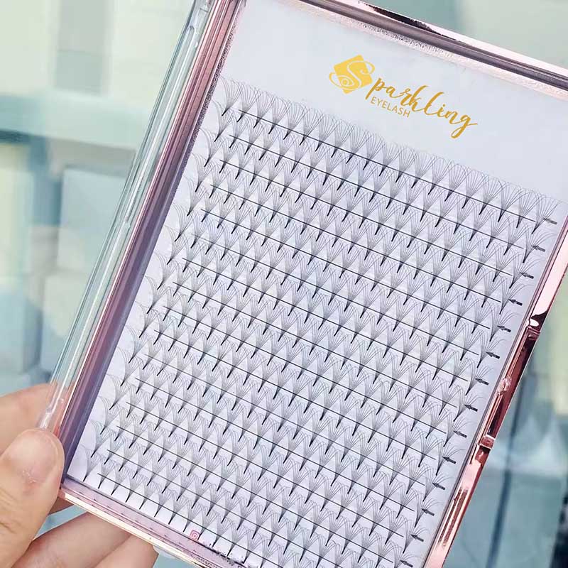 10D ప్రీమేడ్ ఫ్యాన్స్ 0.07mm C కర్ల్ 9-14mm మిక్స్ ట్రే