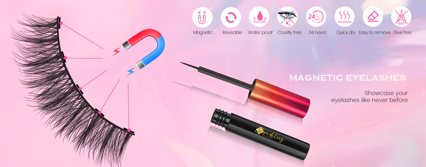 Pingdu స్పార్క్లింగ్ Eyelash® 3D మాగ్నెటిక్ ఐలాష్ కిట్‌తో పర్ఫెక్ట్ గ్లామ్ లుక్‌ని పొందండి